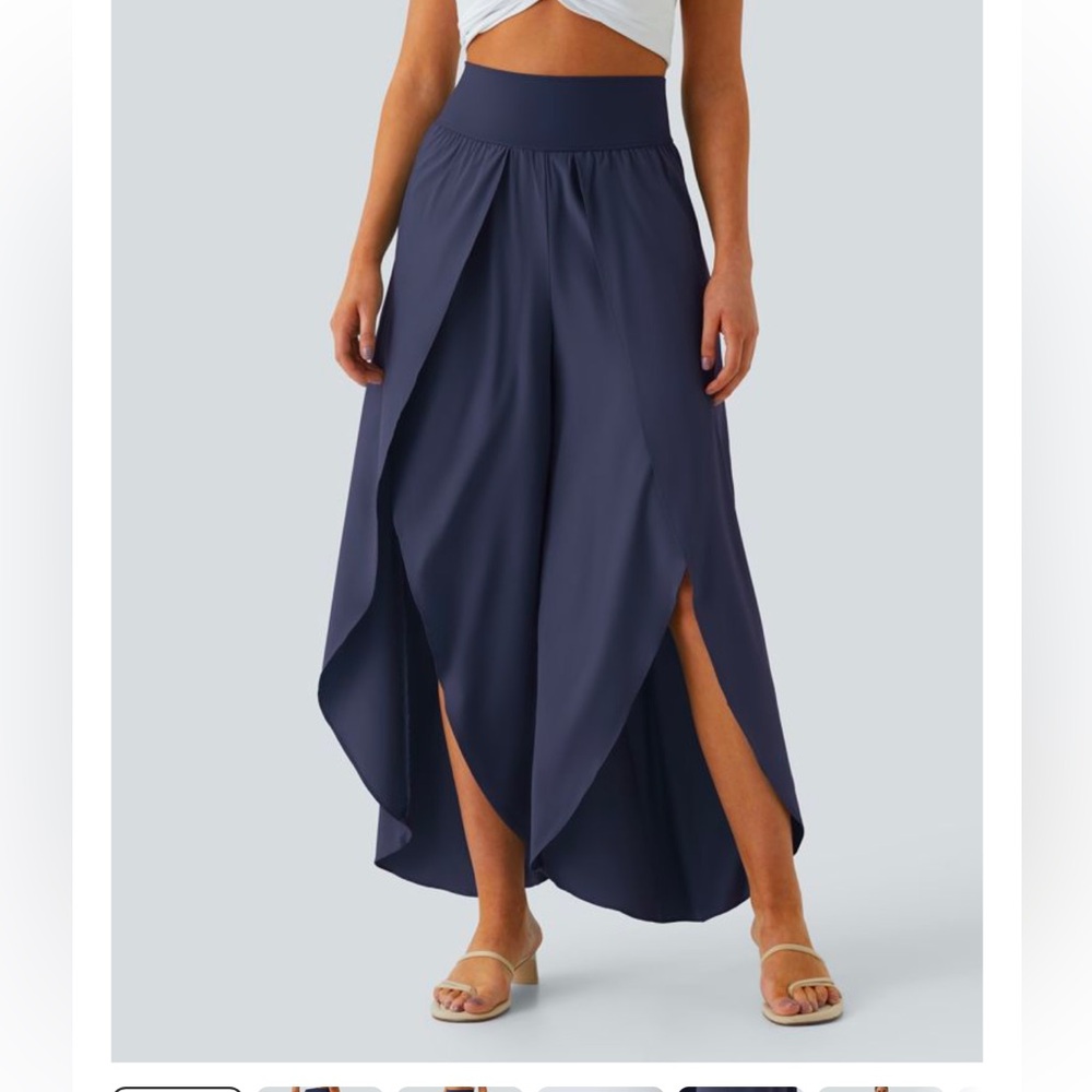 HALARA Navy Wide Leg Pants